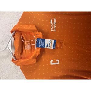 PGA Captains Polo Jr League Garb AOP Mens Small Orange NWT